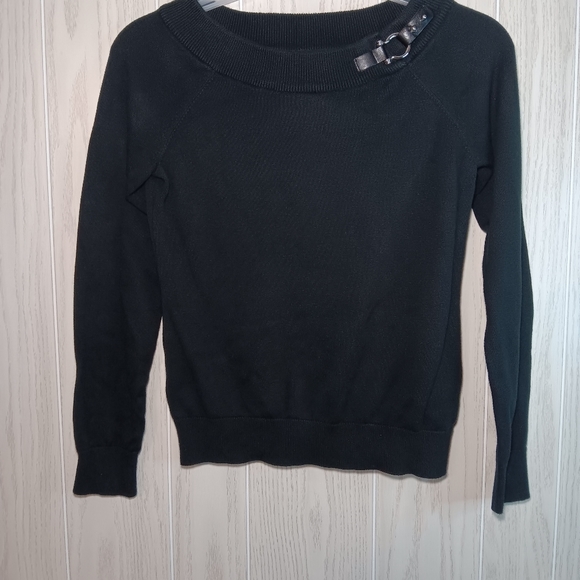 Lauren Ralph Lauren Sweaters - Lauren Ralph Lauren medium black top with accent on neck long sleeve top